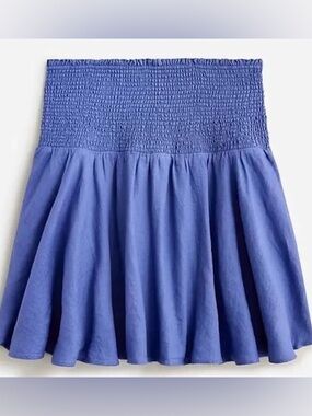 NWT J. Crew Smocked Linen Mini Skirt Size XL